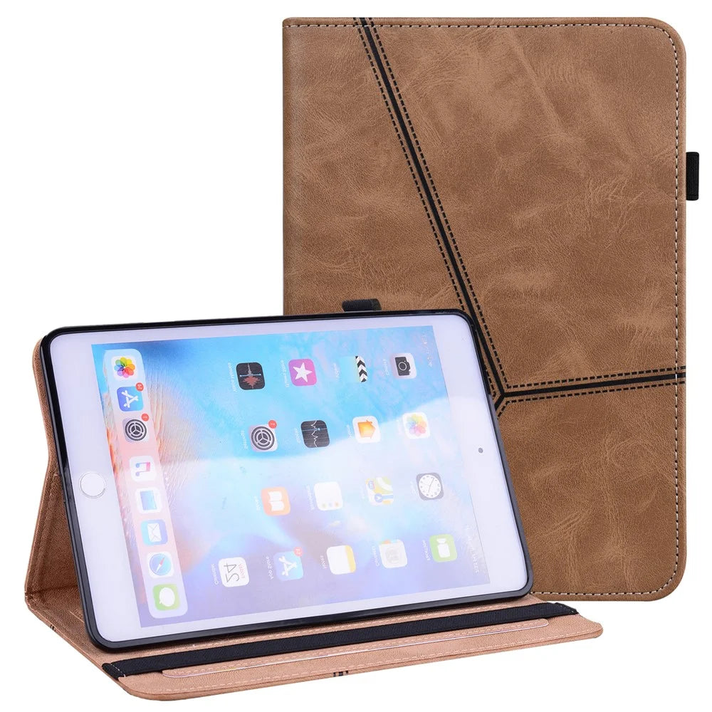 All-Round Shockproof Auto Wake and Sleep Leather Tablet Cover with Stand Card Slots for iPad mini (2024) / mini (2021) - Brown - 1