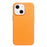 QIALINO Magnetic Absorption Cowhide Leather Coated Phone Case Protector Magnetic Charging for iPhone 13 mini 5.4 inch - Orange - 1