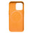 QIALINO Magnetic Absorption Cowhide Leather Coated Phone Case Protector Magnetic Charging for iPhone 13 mini 5.4 inch - Orange - 4