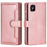 Multiple Card Slots Split Leather Stand Phone Case Shell with Wrist Strap for iPhone 13 mini 5.4 inch - Rose Gold - 1