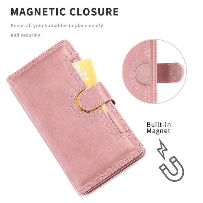 Multiple Card Slots Split Leather Stand Phone Case Shell with Wrist Strap for iPhone 13 mini 5.4 inch - Rose Gold - 4