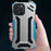 R-JUST Aluminum Alloy Metal Bumper Hollow Rugged Shockproof Cover for iPhone 13 Pro Max 6.7 inch - Black - 3
