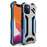R-JUST Hollow Design Aluminum Metal Case Shockproof Rugged Protective Cover for iPhone 13 Pro 6.1 inch - Blue - 1