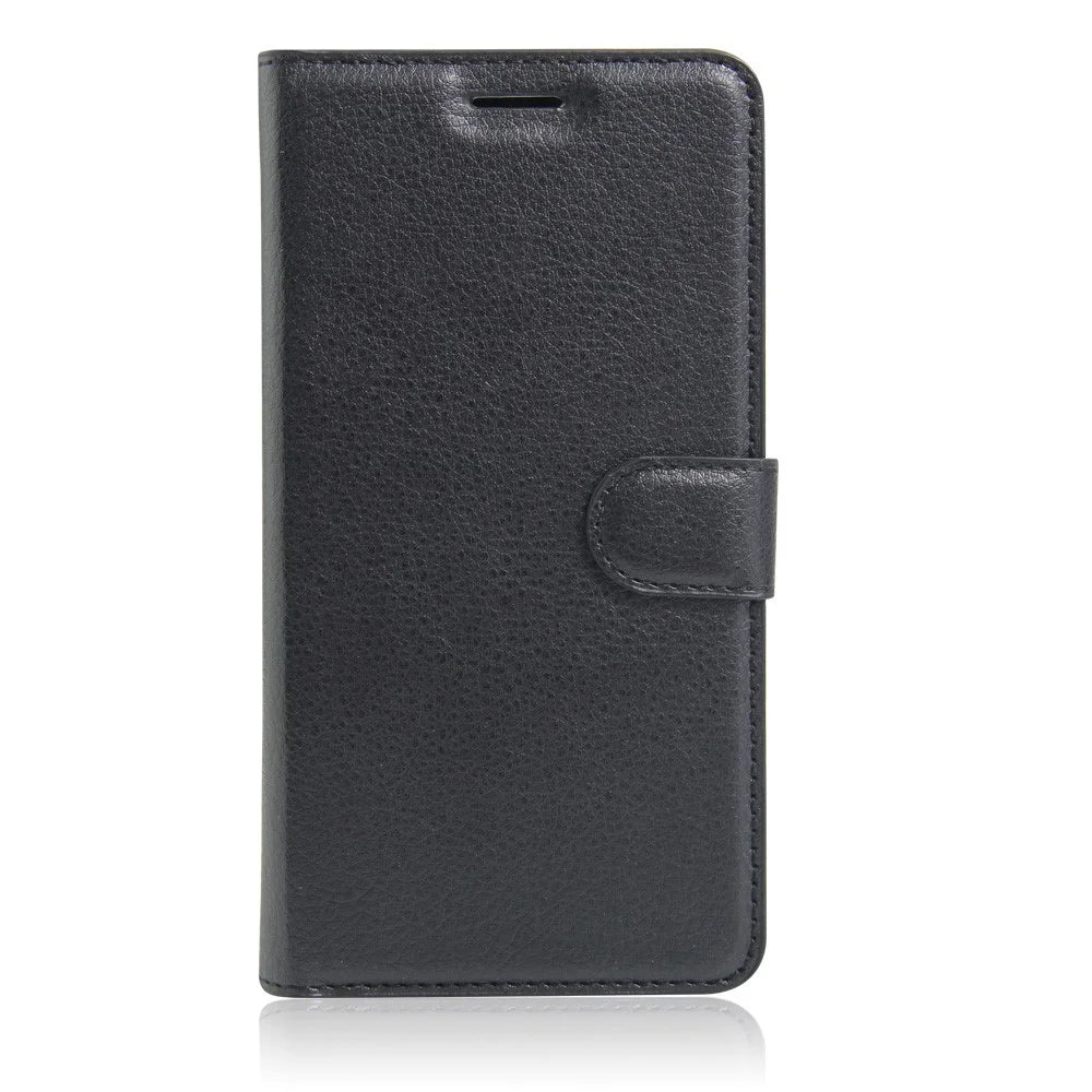Litchi Grain Leather Wallet Case Flip Folio Stand Protective Cover for iPhone SE 2nd Gen (2020)/SE (2022)/8/7 4.7 inch  - Black - 2