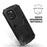 R-JUST Kickstand Silicone Armor Metal Shockproof Cover with Built-in Screen Protector for iPhone 13 Pro Max 6.7 inch - Black - 2