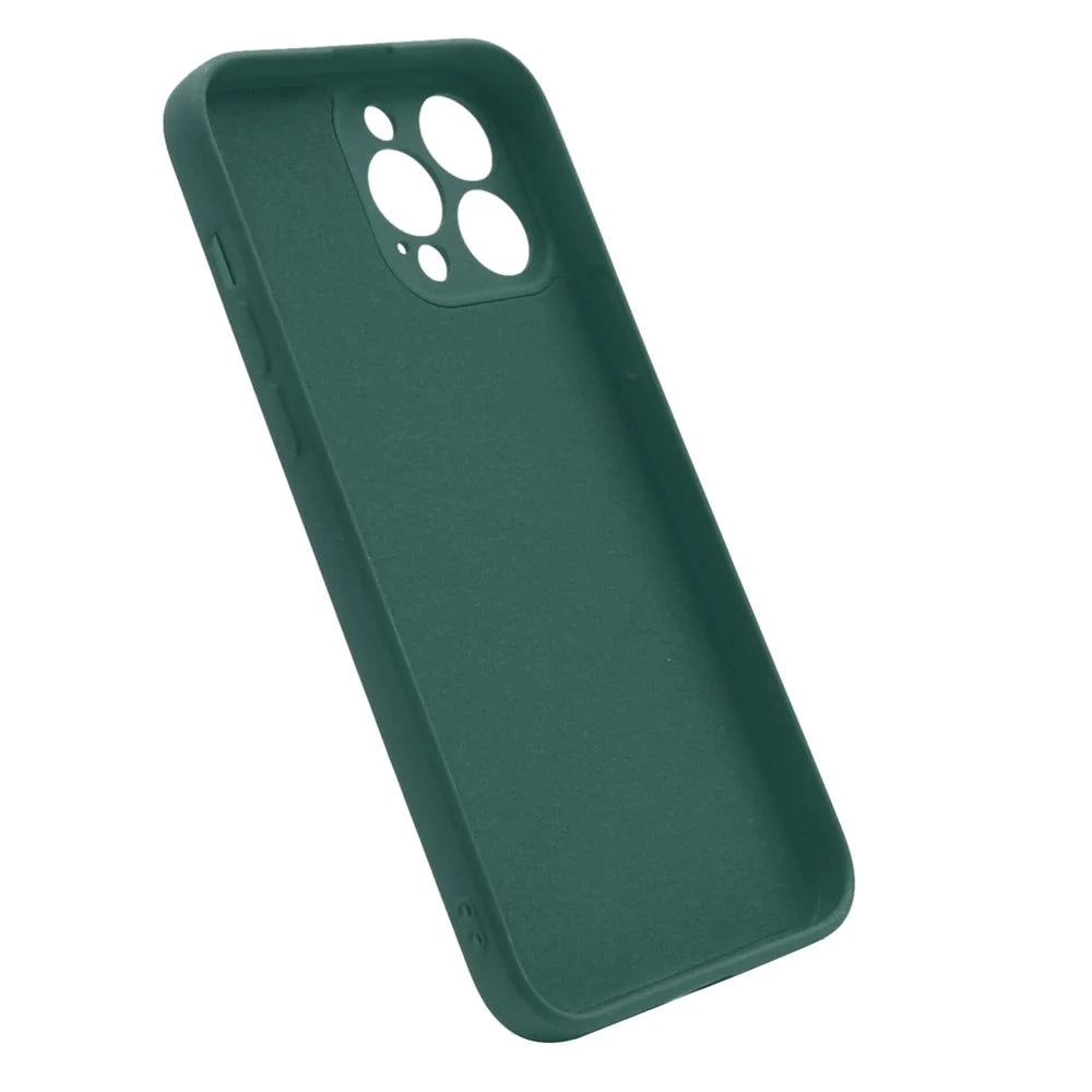 ENKAY HAT PRINCE Anti-Drop Shockproof Solid Color Precise Hole Opening Liquid Silicone Phone Cover Case for iPhone 13 Pro 6.1 inch - Dark Green - 7