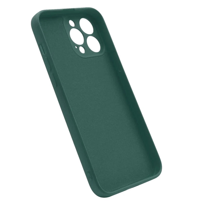 ENKAY HAT PRINCE Solid Color Anti-Drop Liquid Silicone Precise Hole Opening Phone Cover Case for iPhone 13 Pro Max 6.7 inch - Dark Green - 7