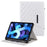 Embroidery Grids with Quality Hardware Leather Stand Wallet Tablet Cover for iPad 10.2 (2021)/(2020)/(2019)/Pro 10.5-inch (2017)/Air 10.5 inch (2019) - White - 1
