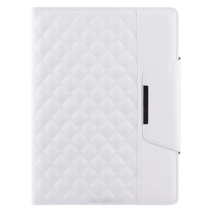Embroidery Grids with Quality Hardware Leather Stand Wallet Tablet Cover for iPad 10.2 (2021)/(2020)/(2019)/Pro 10.5-inch (2017)/Air 10.5 inch (2019) - White - 2