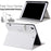 Embroidery Grids with Quality Hardware Leather Stand Wallet Tablet Cover for iPad 10.2 (2021)/(2020)/(2019)/Pro 10.5-inch (2017)/Air 10.5 inch (2019) - White - 7