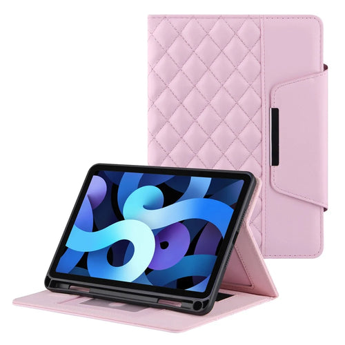 Grids Leather Stand Wallet Tablet Cover for iPad Pro 11 (2022) /  (2021) / (2020) / (2018) / Air 11 (2026) / (2025) / (2024) / Air (2020) / Air (2022) - Pink - 1