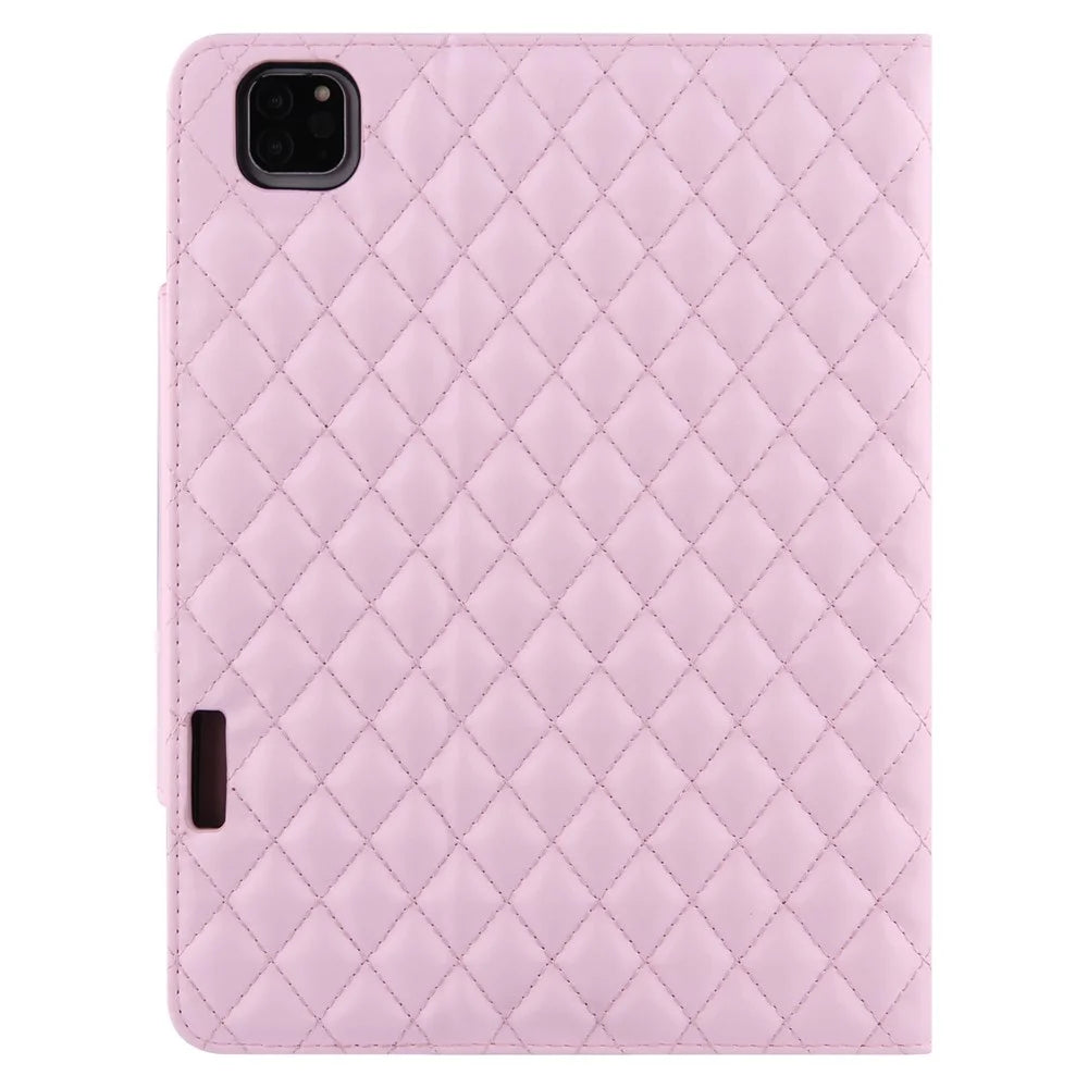 Grids Leather Stand Wallet Tablet Cover for iPad Pro 11 (2022) /  (2021) / (2020) / (2018) / Air 11 (2026) / (2025) / (2024) / Air (2020) / Air (2022) - Pink - 3