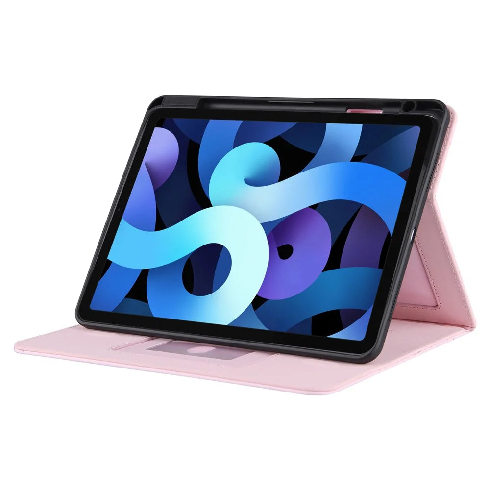 Grids Leather Stand Wallet Tablet Cover for iPad Pro 11 (2022) /  (2021) / (2020) / (2018) / Air 11 (2026) / (2025) / (2024) / Air (2020) / Air (2022) - Pink - 4