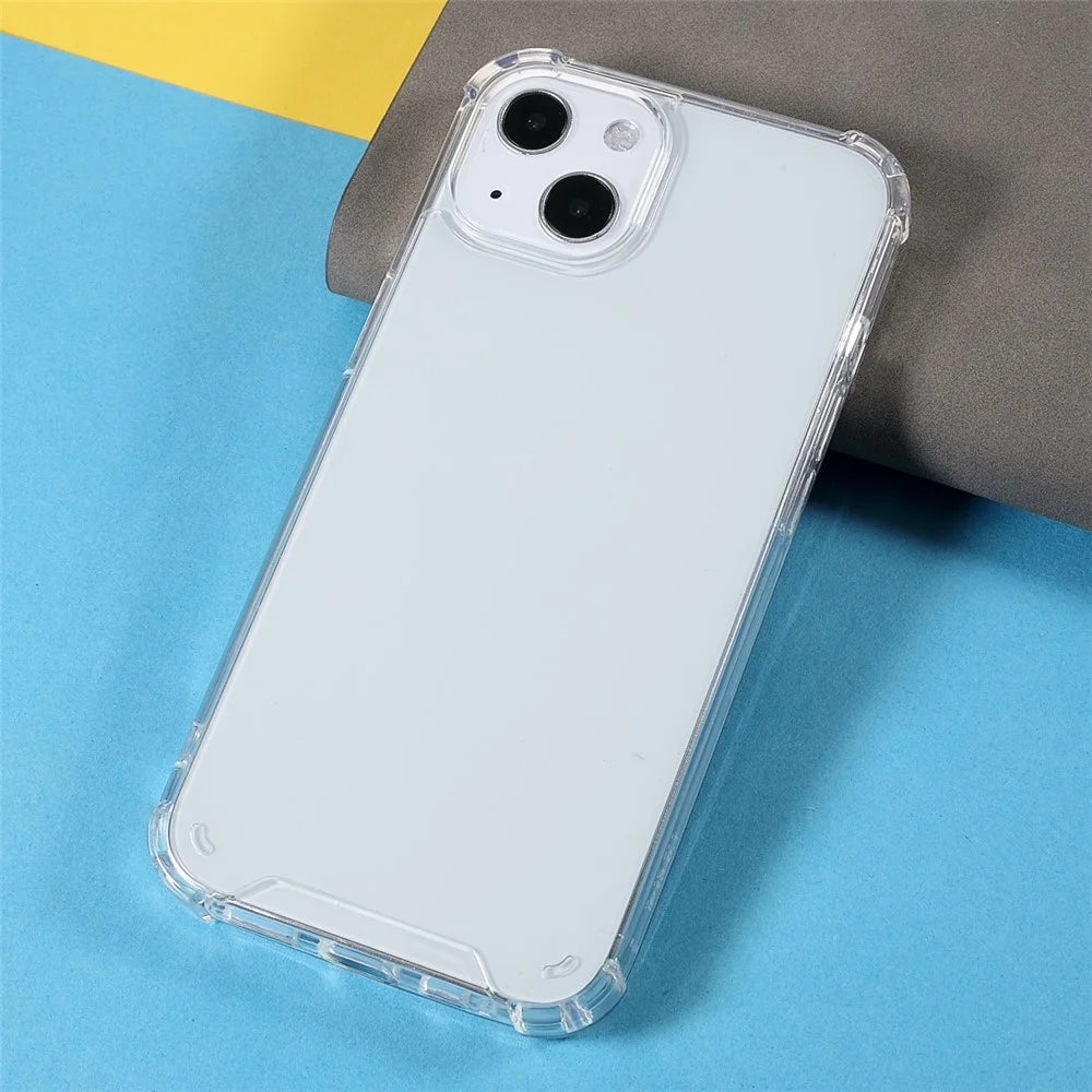 Transparent Four Corner Cushion Acrylic + Soft TPU Hybrid Phone Cover Case Shell for iPhone 13 6.1 inch - 3
