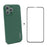 ENKAY HAT PRINCE Smooth Touch Flexible Liquid Silicone Straight Edging Phone Cover + Full Coverage Tempered Glass Silk Print Full Glue Protector Set for iPhone 13 Pro Max 6.7 inch - Dark Green - 1