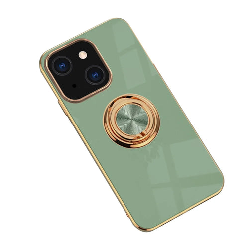 Mirror Surface Electroplating Anti Fall TPU Phone Case Cover with Kickstand for iPhone 13 mini 5.4 inch - Green - 1