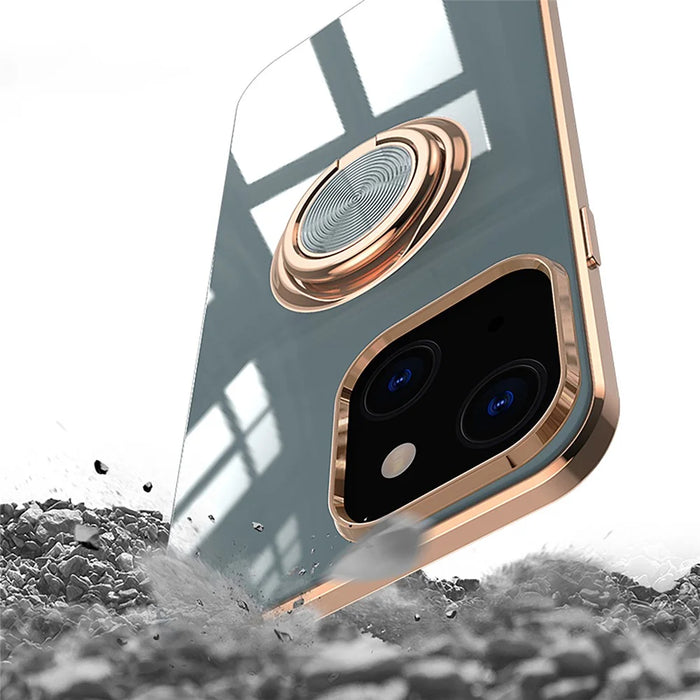 Mirror Surface Electroplating Anti Fall TPU Phone Case Cover with Kickstand for iPhone 13 mini 5.4 inch - Green - 6