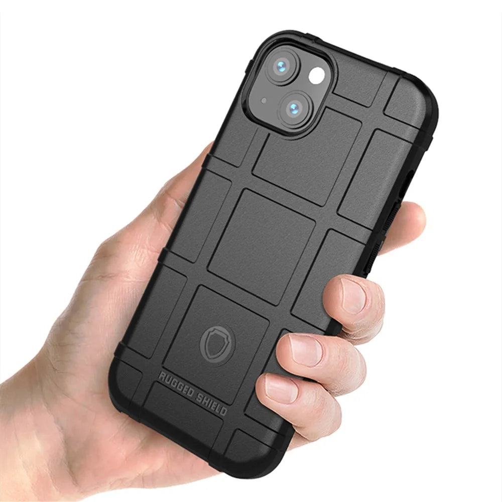 Shockproof Scratch-Resistant Rugged Square Grid Texture Light Soft TPU Phone Case for iPhone 13 6.1 inch - Green - 3