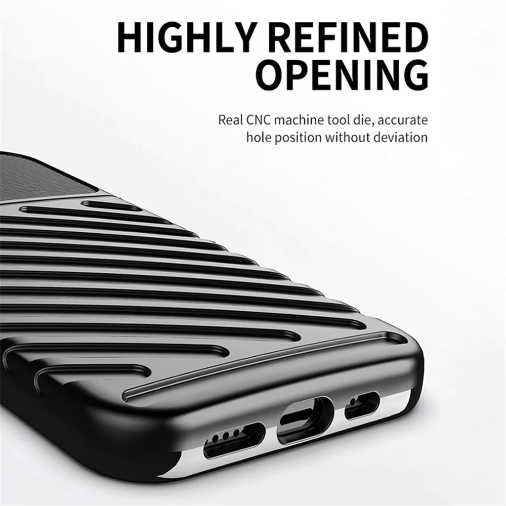 Thunder Series Twill Texture Soft TPU Phone Back Case Shell for iPhone 13 6.1 inch - Black - 7
