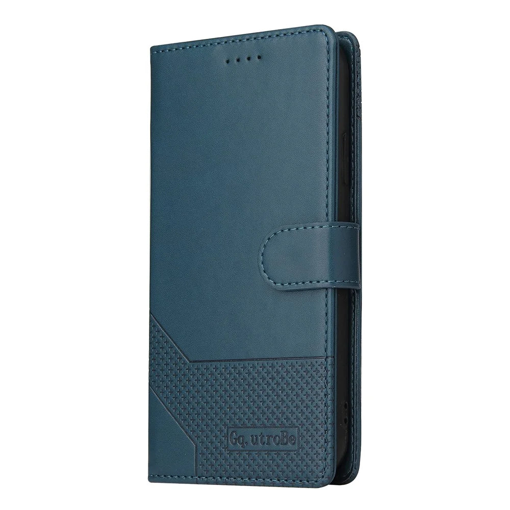 GQ.UTROBE 009 Series For iPhone 13 Pro Max 6.7 inch Quality Leather Phone Wallet Cover Case - Blue - 2