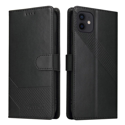 GQ.UTROBE 009 Series Full Protection Leather Phone Wallet Cover Shell for iPhone 12 Pro / iPhone 12 6.1 inch - Black - 1