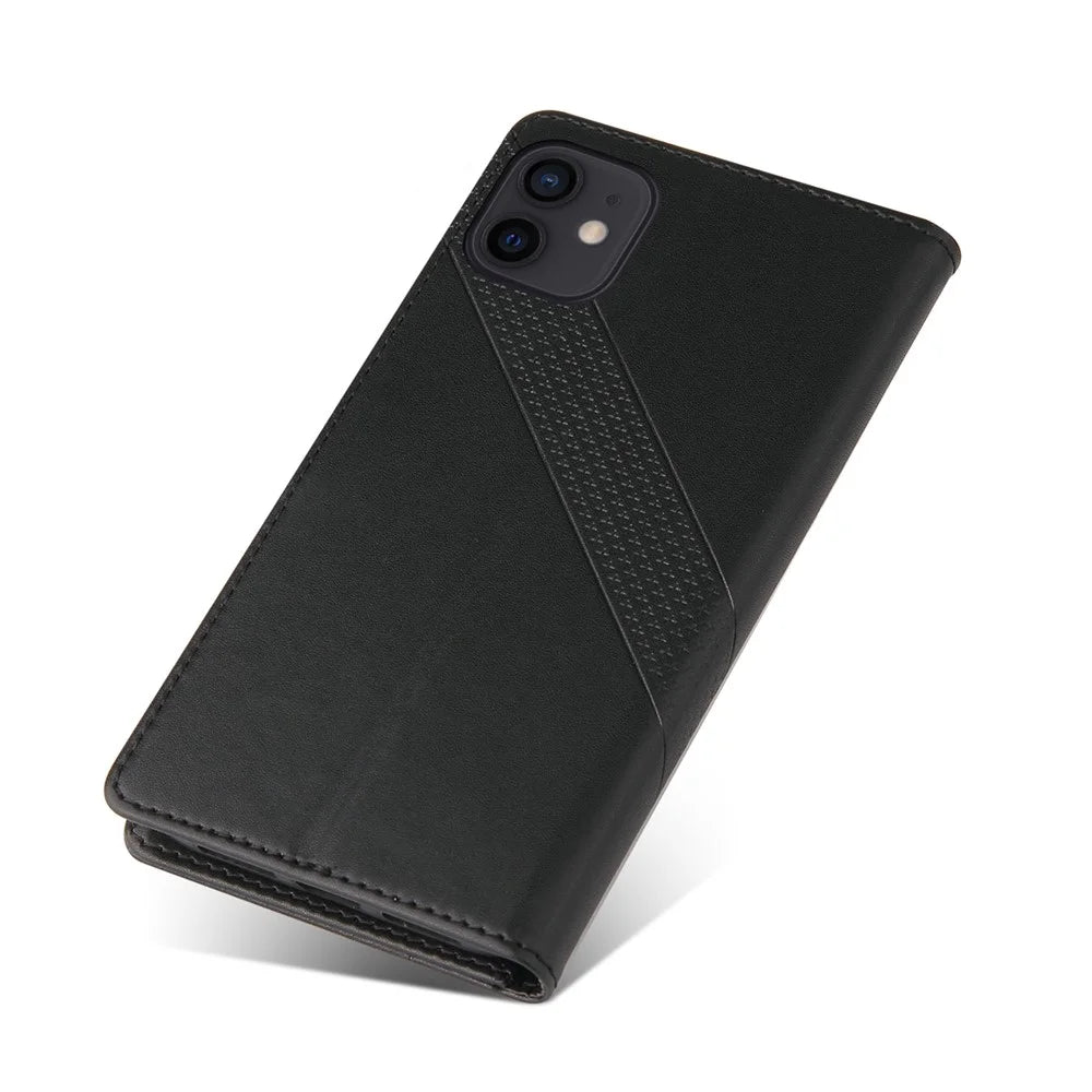 GQ.UTROBE 009 Series Full Protection Leather Phone Wallet Cover Shell for iPhone 12 Pro / iPhone 12 6.1 inch - Black - 7