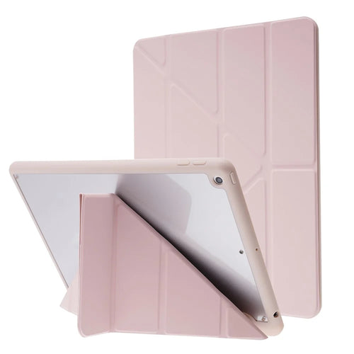 PU Leather Origami Stand Tablet Case Cover with Auto Wake/Sleep Function for iPad 10.2 (2021)/(2020)/(2019) - Pink - 1