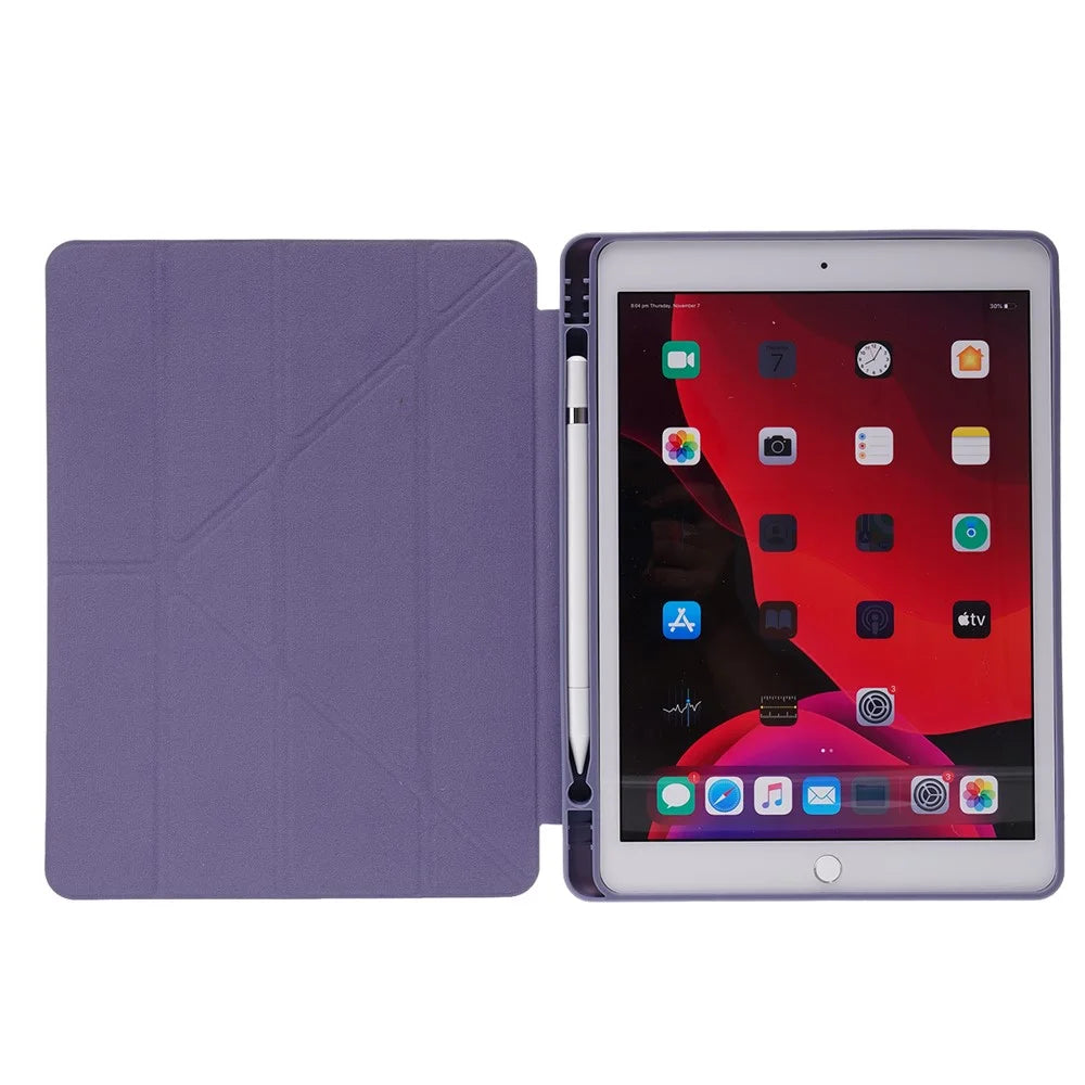 PU Leather Origami Stand Tablet Case Cover with Auto Wake/Sleep Function for iPad 10.2 (2021)/(2020)/(2019) - Pink - 6