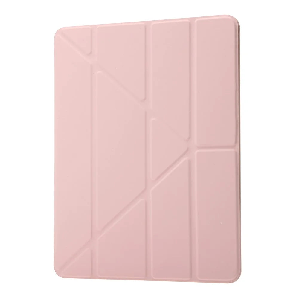 Origami Stand Acrylic + PU Leather Tablet Cover Protector with Auto Wake/Sleep for iPad 9.7-inch (2018)/(2017)/iPad Air 2/iPad Air (2013) - Pink - 2