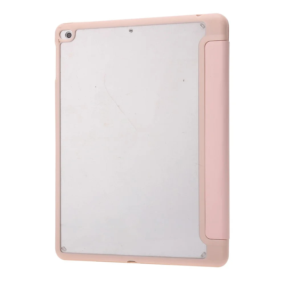 Origami Stand Acrylic + PU Leather Tablet Cover Protector with Auto Wake/Sleep for iPad 9.7-inch (2018)/(2017)/iPad Air 2/iPad Air (2013) - Pink - 3