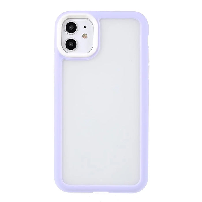 TPU + Matte Acrylic Dual-layer Protection Stylish Cell Phone Protective Cover Case for iPhone 11 6.1 inch - Light Purple - 2