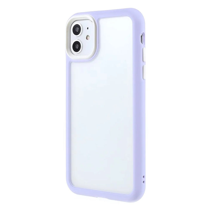 TPU + Matte Acrylic Dual-layer Protection Stylish Cell Phone Protective Cover Case for iPhone 11 6.1 inch - Light Purple - 3
