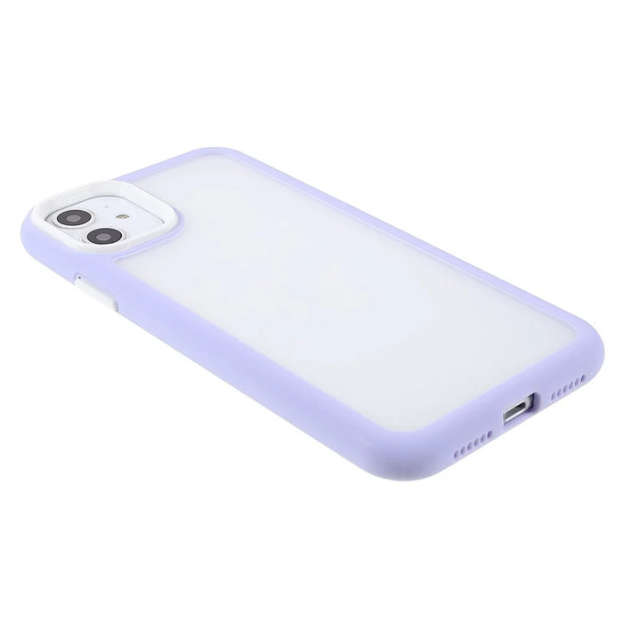 TPU + Matte Acrylic Dual-layer Protection Stylish Cell Phone Protective Cover Case for iPhone 11 6.1 inch - Light Purple - 4