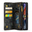 CASEME 008 Series Shock-Absorbed Detachable 2-in-1 Multi-Function TPU + PU Leather Phone Wallet Stand Shell for iPhone 13 6.1 inch - Black - 2