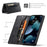 AUTSPACE A01 Series Retro Matte Leather Wallet Case with RFID Blocking Stand Flip Magnetic Cover for iPhone 13 Pro Max 6.7 inch - Black - 7