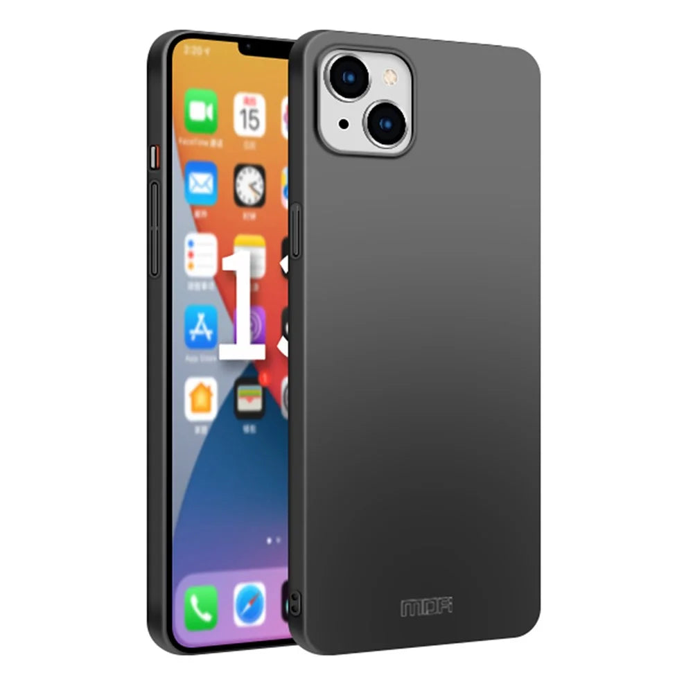 MOFI Shield Slim Frosted Finish Surface Hard Plastic Cell Phone Back Case Protector for iPhone 13 6.1 inch - Black - 1