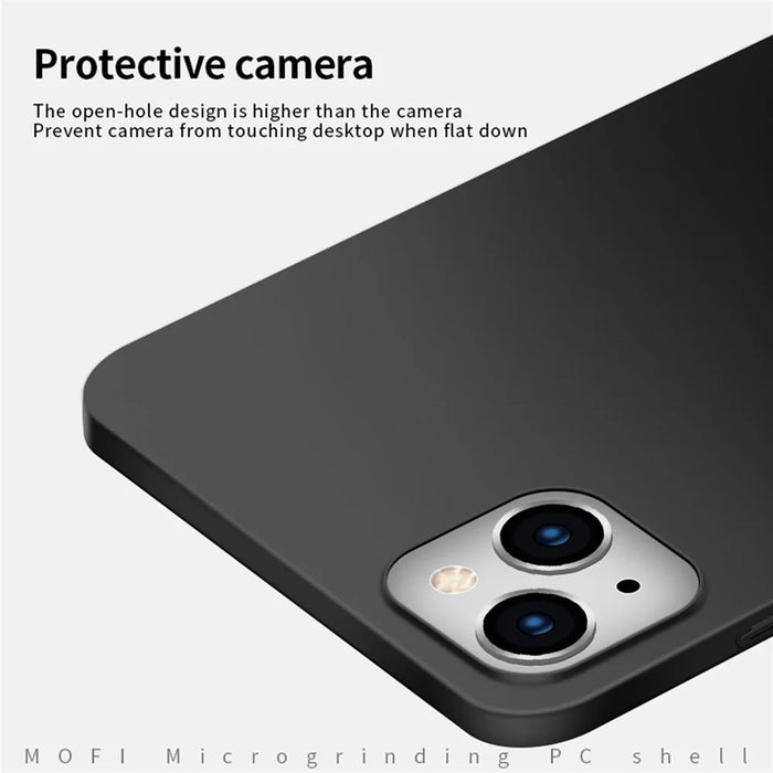 MOFI Shield Slim Frosted Finish Surface Hard Plastic Cell Phone Back Case Protector for iPhone 13 6.1 inch - Black - 3