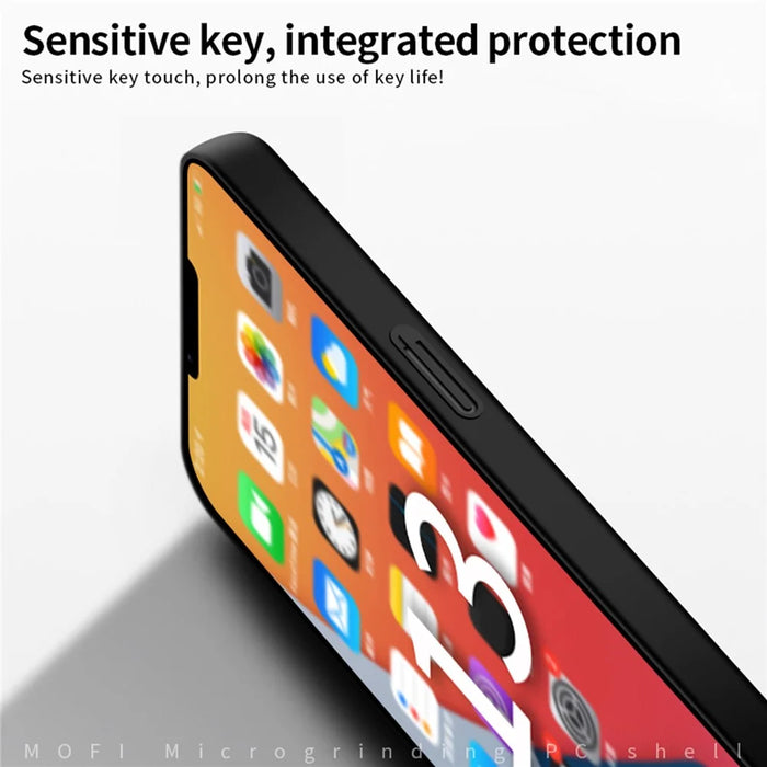 MOFI Shield Slim Frosted Finish Surface Hard Plastic Cell Phone Back Case Protector for iPhone 13 mini 5.4 inch - Black - 2