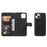 For iPhone 13 Case 2 in 1 Detachable Magnetic Leather Wallet Mobile Cover with Strap - Black - 4