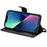 For iPhone 13 Case 2 in 1 Detachable Magnetic Leather Wallet Mobile Cover with Strap - Black - 6