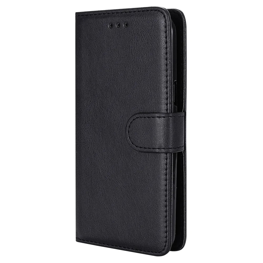For iPhone 13 mini Case 2 in 1 Detachable Magnetic Leather Wallet Mobile Cover with Strap - Black - 2