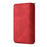 For iPhone SE (2022) / SE (2020) / 8 / 7 / 6 Zipper Wallet Case with 15 Card Slots and Strap Leather Phone Cover - Red - 3