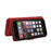 For iPhone SE (2022) / SE (2020) / 8 / 7 / 6 Zipper Wallet Case with 15 Card Slots and Strap Leather Phone Cover - Red - 6