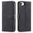 AZNS Shock-Absorbed Leather Phone Cover + Soft TPU Inner Shell Wallet Stand Case for iPhone SE (2022)/SE (2020)/8/7 - Black - 1