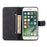 AZNS Shock-Absorbed Leather Phone Cover + Soft TPU Inner Shell Wallet Stand Case for iPhone SE (2022)/SE (2020)/8/7 - Black - 4