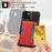 ZM02 PU Leather Coated TPU Hybrid Case Card Holder Phone Shell for iPhone 13 mini 5.4 inch - Red - 3