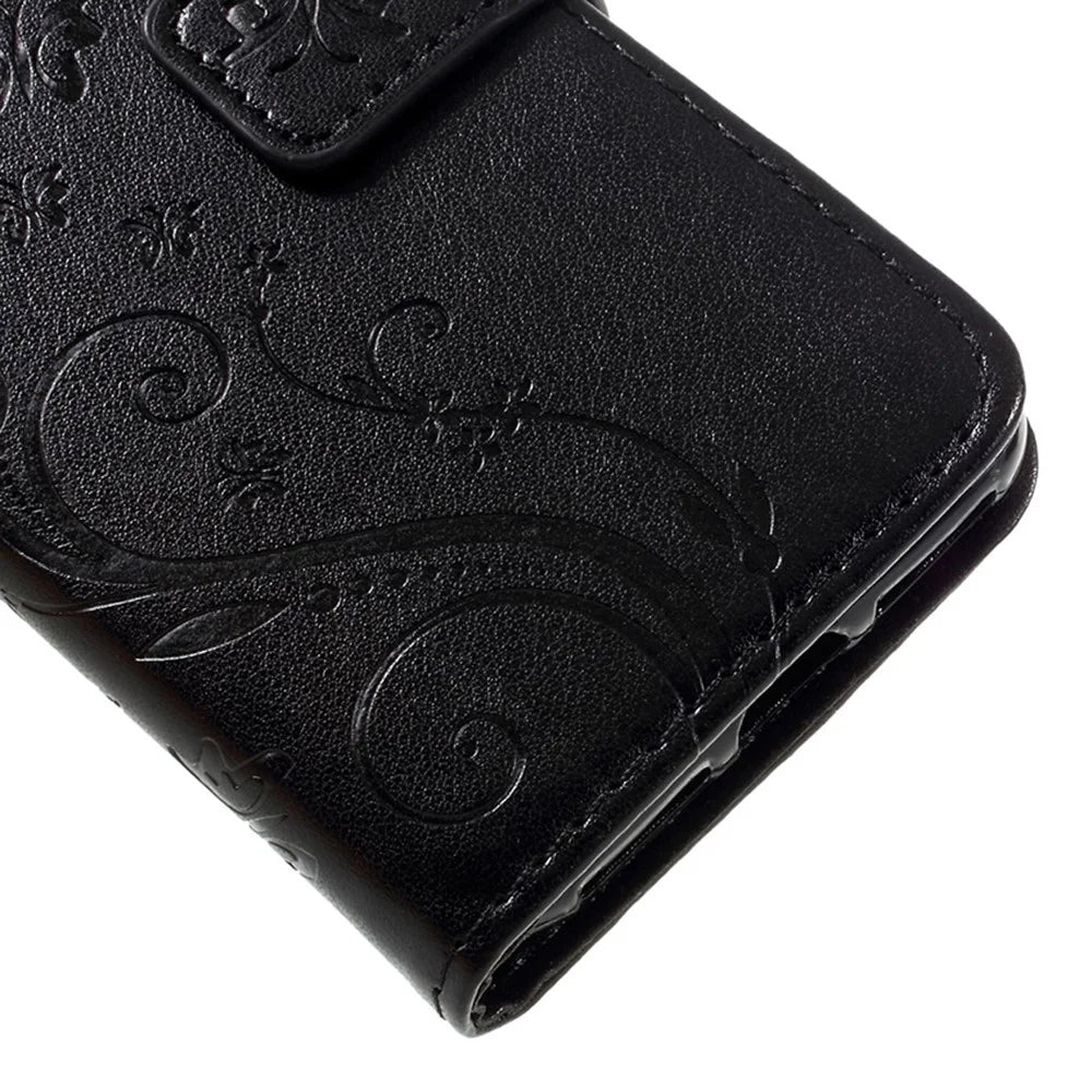 PU Leather Case for iPhone SE (2020) / SE (2022) / 8 / 7 4.7 inch Phone Wallet Cover with Strap - Black - 5