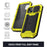 R-JUST Triple Protection Dustproof Dropproof Daily Waterproof Phone Protector Cover Kickstand Shell with Tempered Glass Screen Protector for iPhone 13 mini 5.4 inch - Yellow - 3