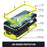 R-JUST Triple Protection Dustproof Dropproof Daily Waterproof Phone Protector Cover Kickstand Shell with Tempered Glass Screen Protector for iPhone 13 mini 5.4 inch - Yellow - 5