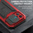 R-JUST Phone Protector Cover Kickstand Shell with Tempered Glass Screen Protector and Camera Slider for iPhone 13 Pro 6.1 inch - Red - 2